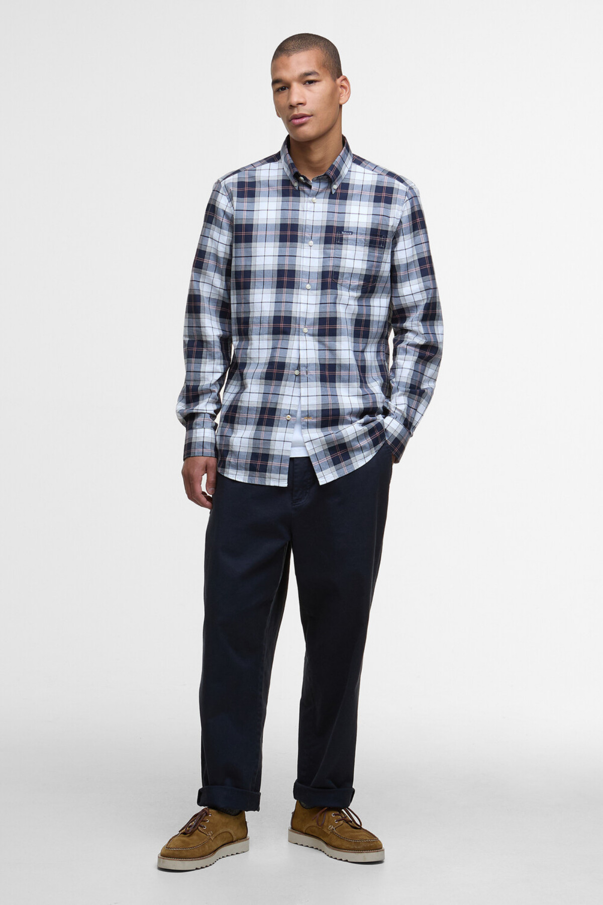 پیراهن مردانه طرح دار آستین بلند | باربور Barbour MSH4982-TN42 RT - تصویر 3