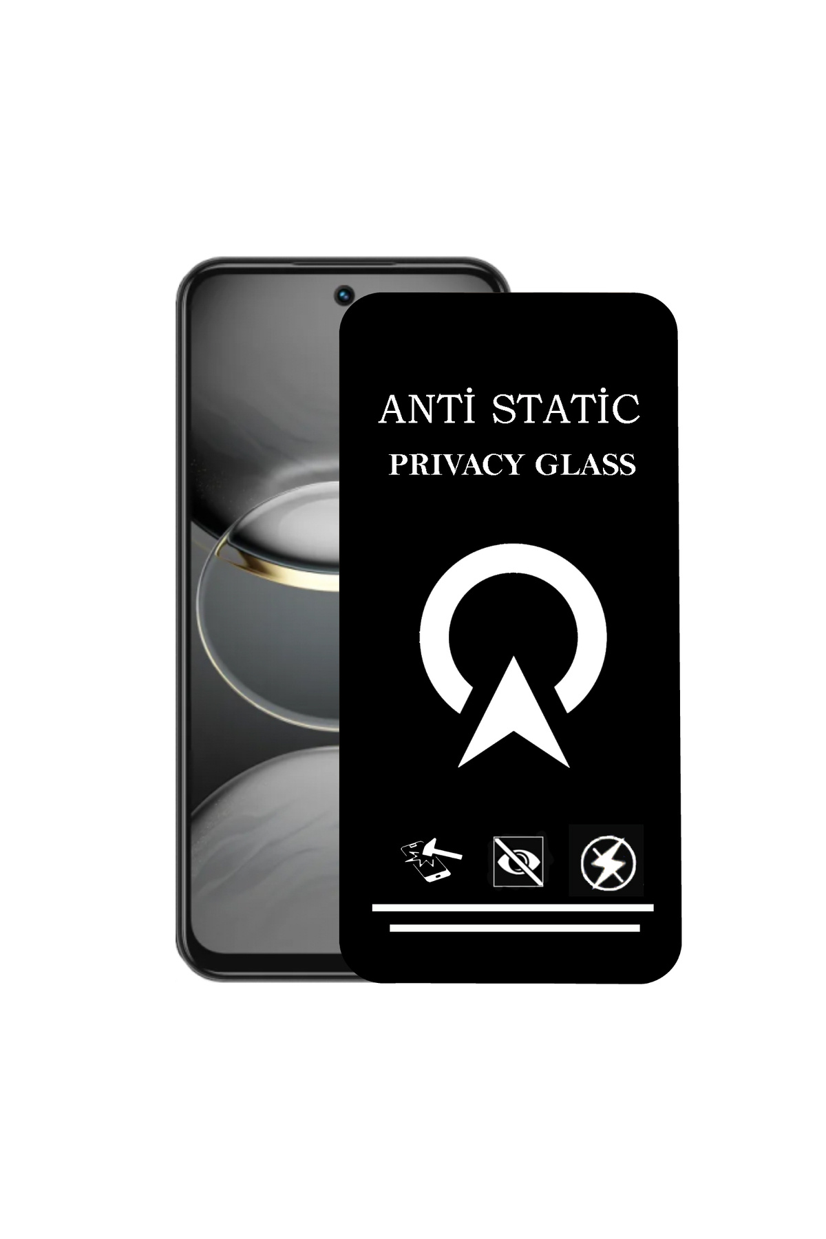 Tecno Spark 30C ile Uyumlu Tam Kaplayan Anti Statik Görünmez Safir Ekran Koruyucu Hayalet Cam