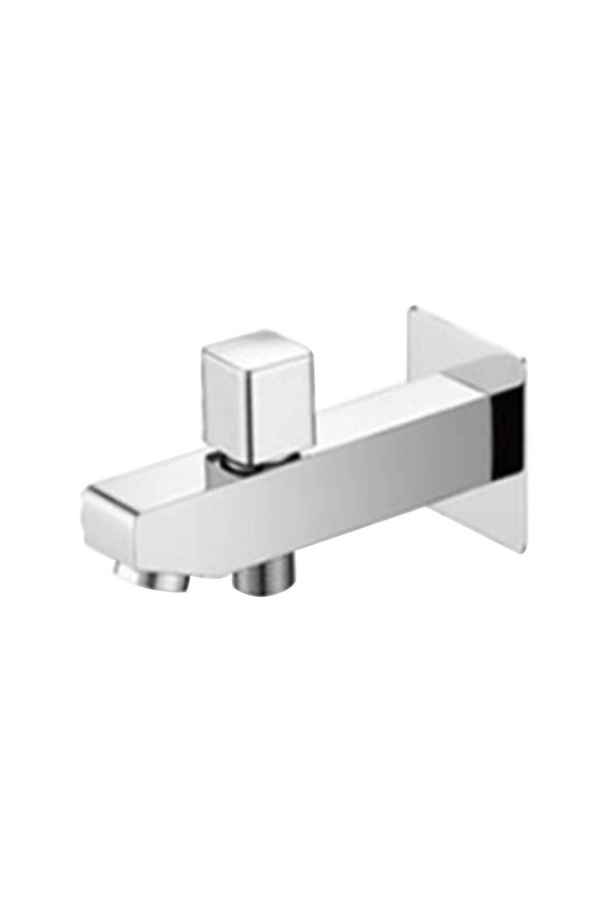 Lima-Mixer Valve Chrome Square with 2 Line Adapter 2