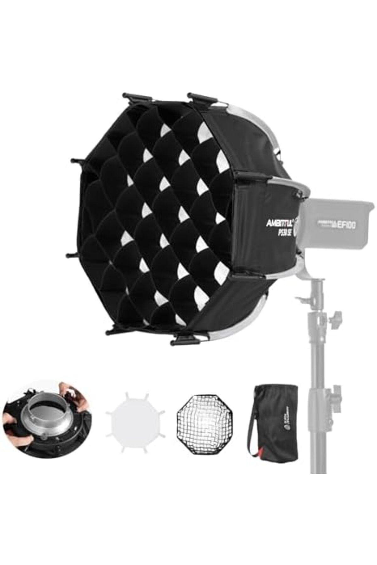 AMBITFUL-Mini Softbox Quick Release Softbox with Bowens Mount Quick Folding Quick Set Up with Diffus 2