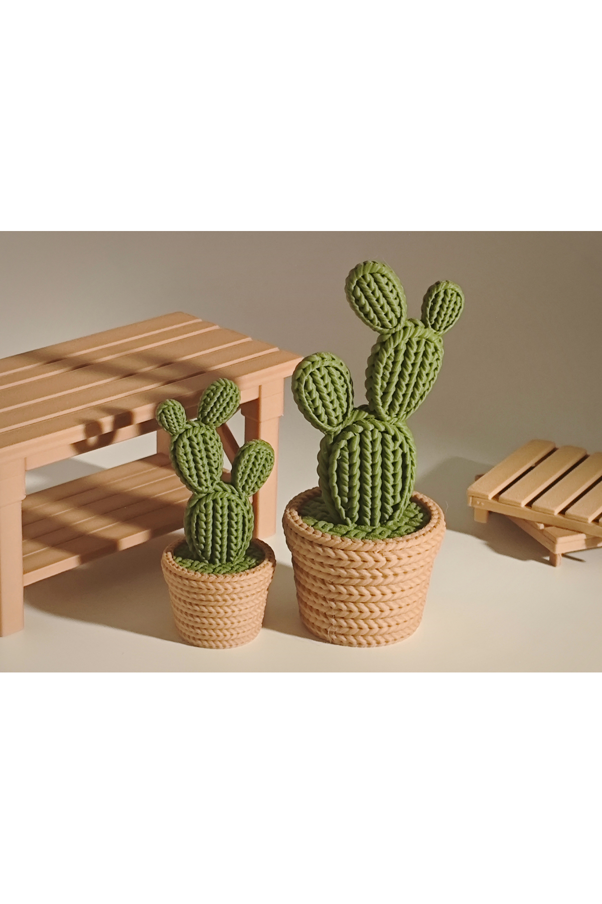 Set mit 6 dekorativen Kaktusfiguren – 3D-gedruckte Sammlung und Tischdekoration (11–7 cm)