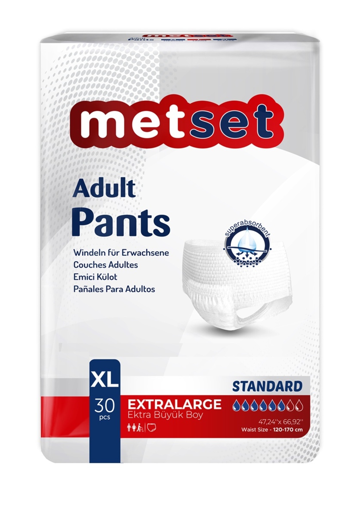 Metset Emici Külot XLarge Büyük Boy 30 Luk Paket