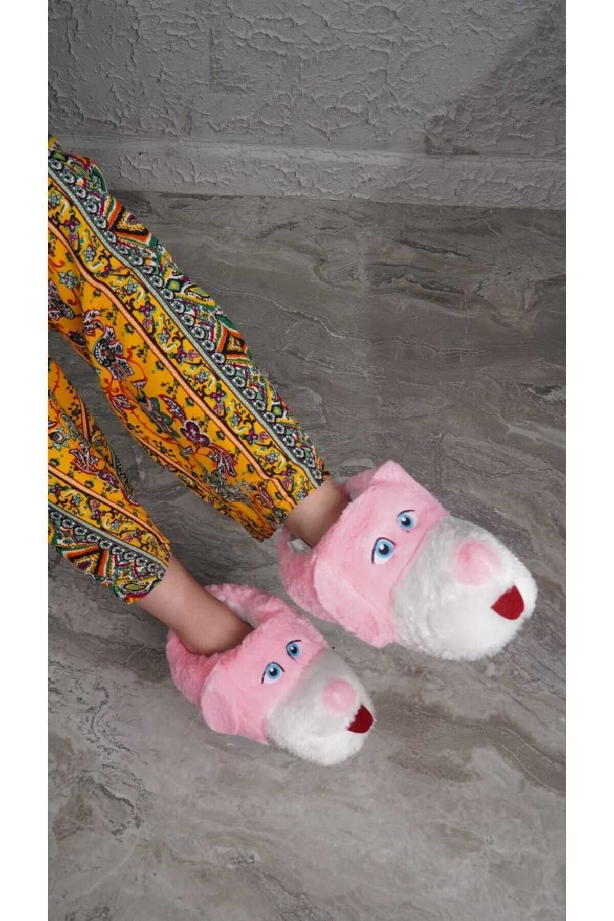 ALTUNTAŞ Köpek Figürlü Peluş Panduf Ev Pandufu Unisex Köpekli Panduf görsel 5