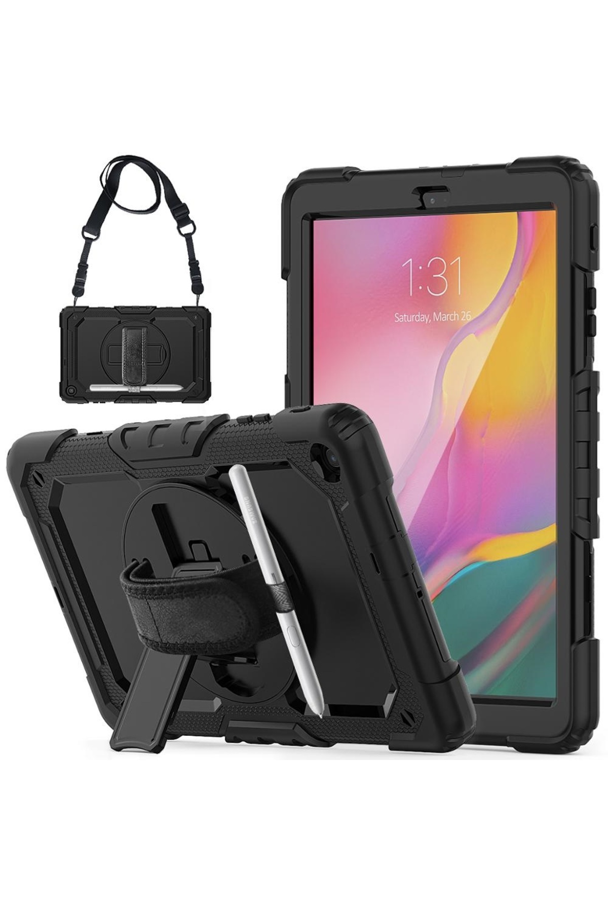 UnDePlus-Apple iPad Mini 7 Mini 6 Case Defender with Strap Pars Case Fuji A2993 A2995 A2996 A2567 A2568 A2569 2