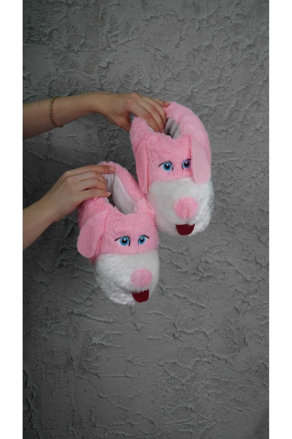 ALTUNTAŞ Köpek Figürlü Peluş Panduf Ev Pandufu Unisex Köpekli Panduf görsel 7