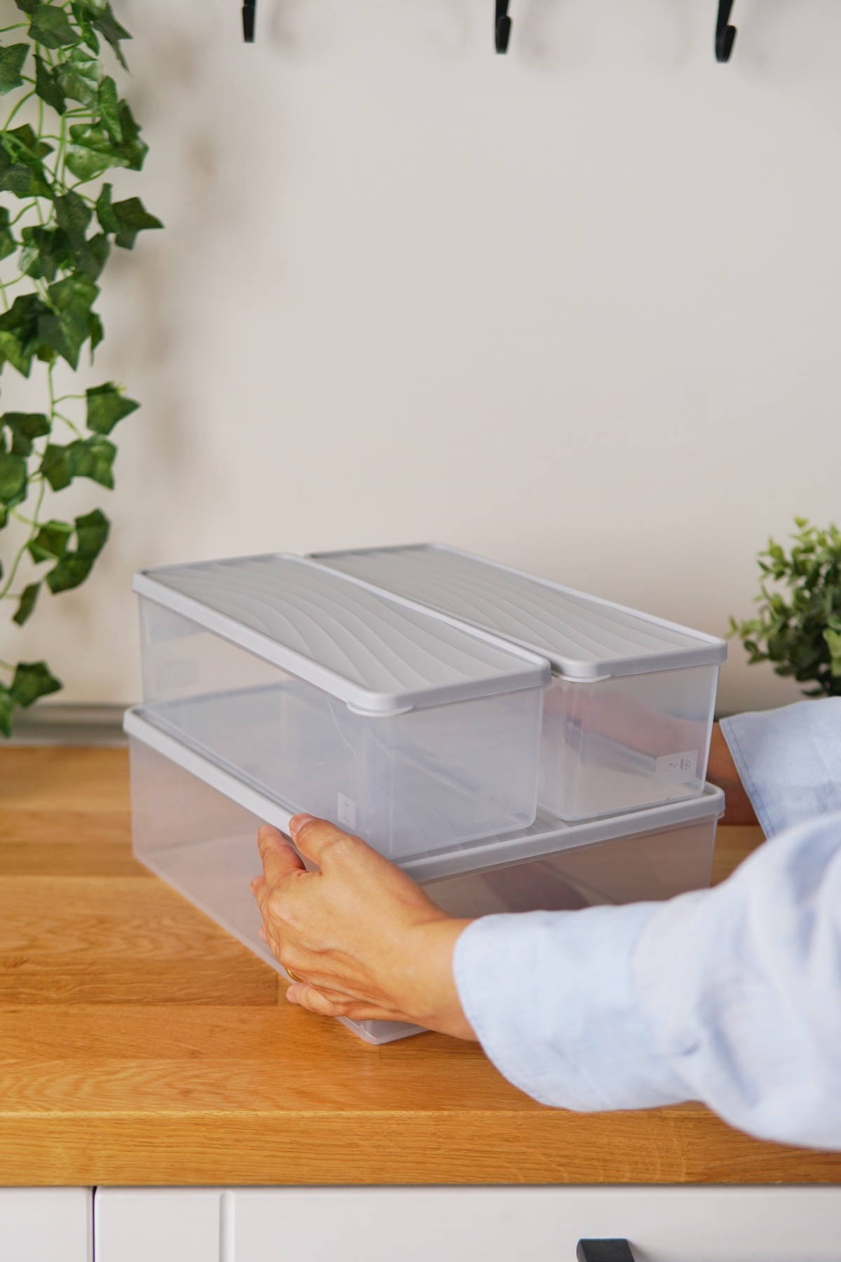 EVLE-Deep Freezer Storage Container Set of 3 (5 Lt + 2 X 2 Lt), Gray 5