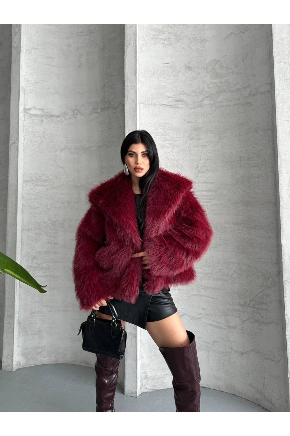 LOBOLIC  Kadın Yumuşak Dokunuşlu İçi Astarlı Oversize Premium - Görsel 6