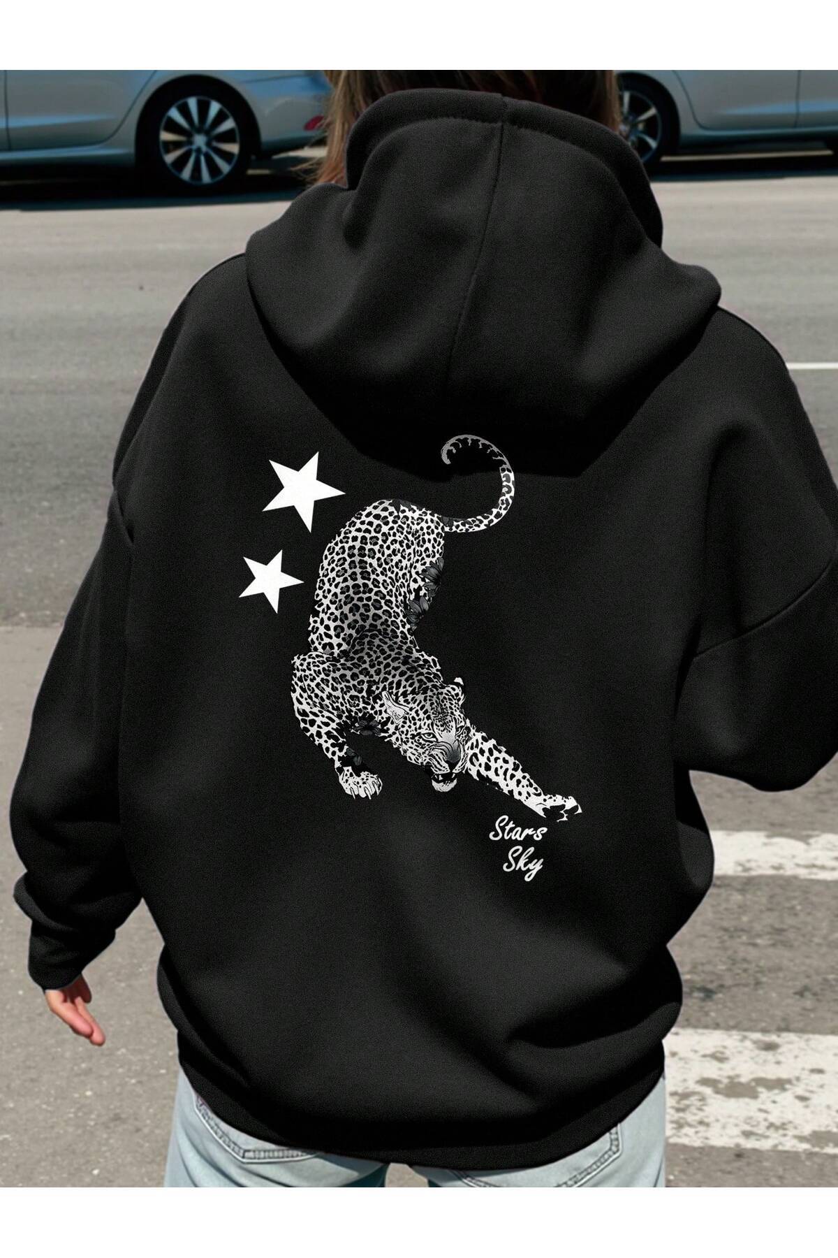 هودي بسحاب بطبعة نمر النجوم للجنسين