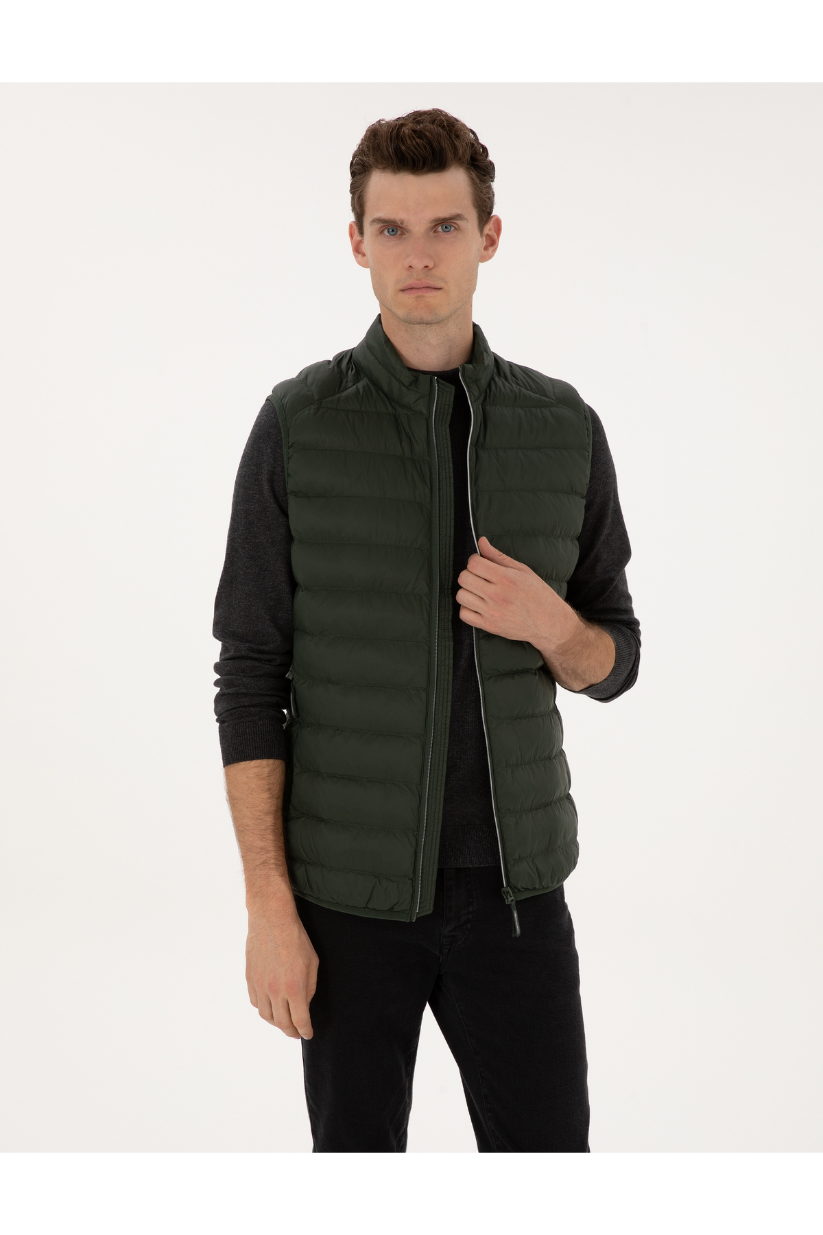 Pierre Cardin Koyu Haki Yelek 50310142-VR111 görsel 3