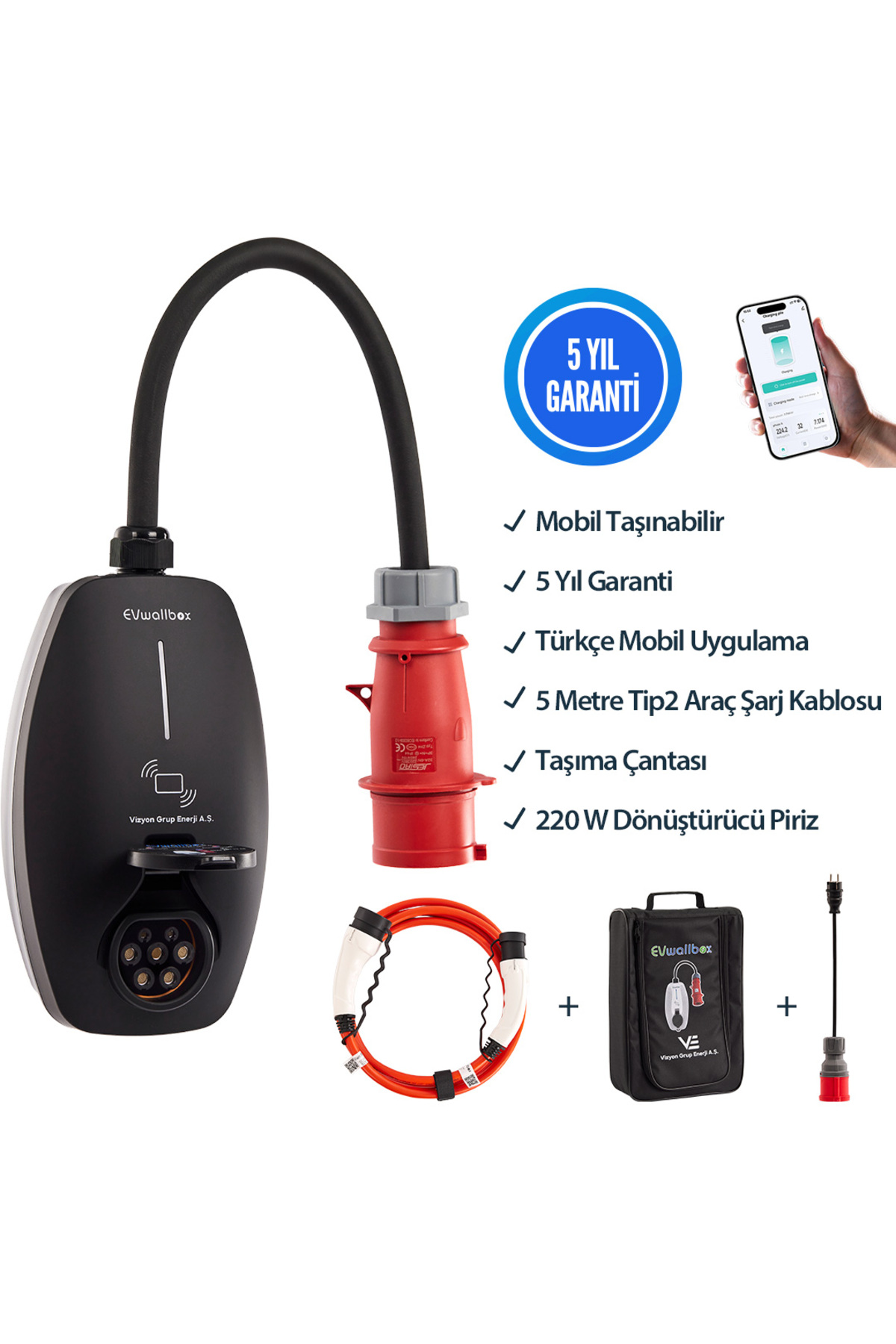 Genel Markalar 22KW V3 Türkçe Mobil Uygulama 5 Yıl Garanti, (5