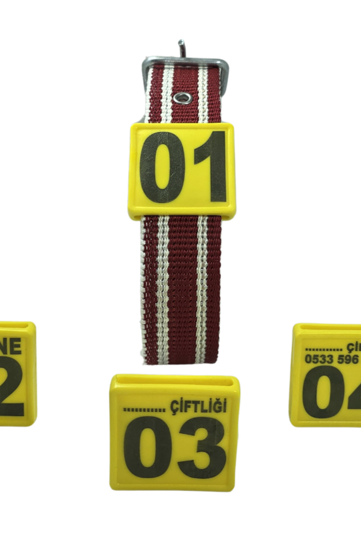 Genel Markalar Sarı Renk Küçükbaş Hayvan Boyunluk ve Numaratör Takımı 20'li Set