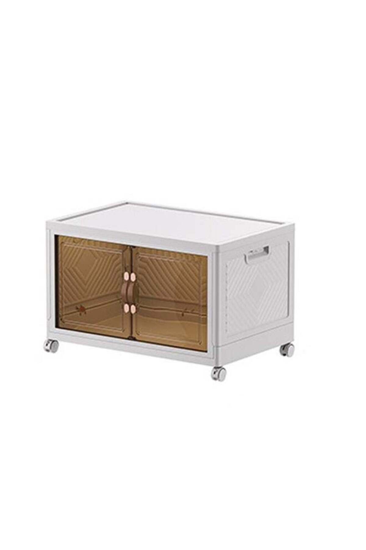 Generic-NKX Single Layer Multi-Functional Foldable Storage Cabinet with Doors and Wheels (98L) 1