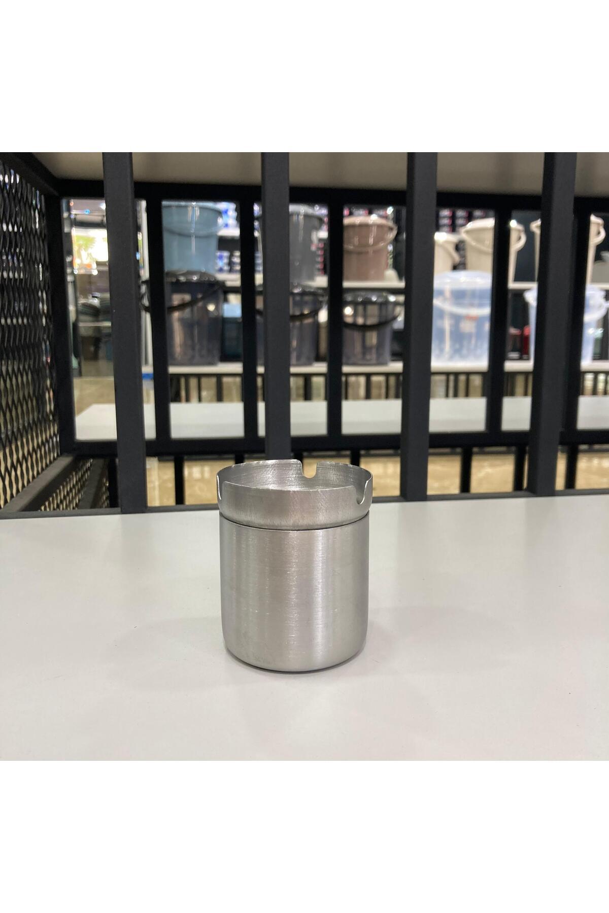 ASVEN 2 Adet Paslanmaz Çelik Kokusuz Küllük Dekoratif Krom 9 Cm