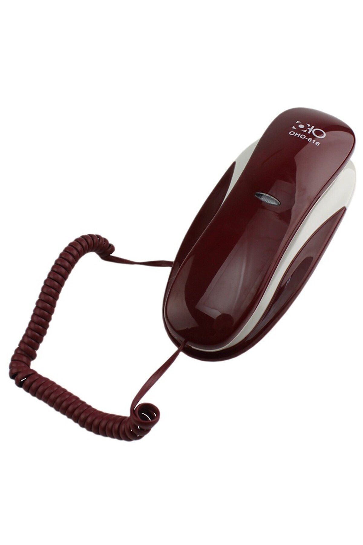 Oho-Corded landline telephone, large illuminated keys, redial function, wall mounting Red 2