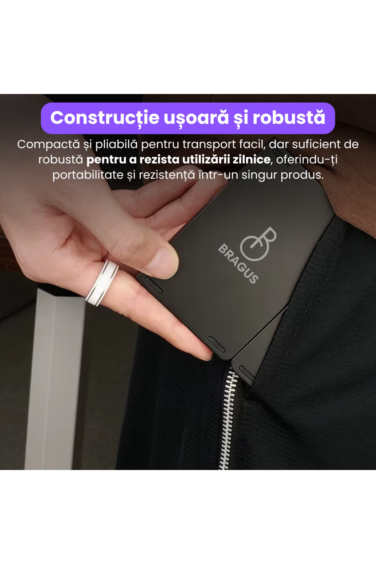 BRAGUS-Ultra-thin foldable keyboard, touchpad, wireless and compatible with Android, iOS, Smart TV, black 7