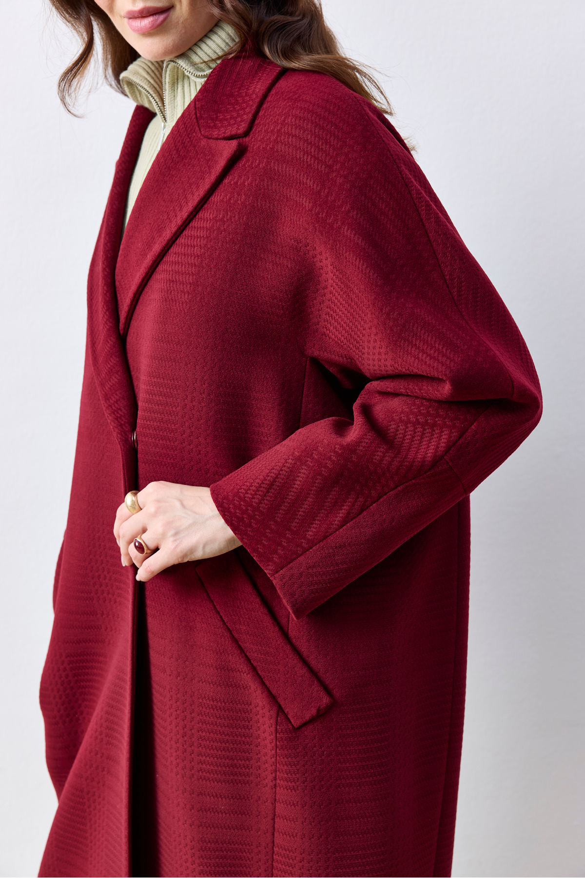 KENT Oversize Mürdüm Kaban görsel 6