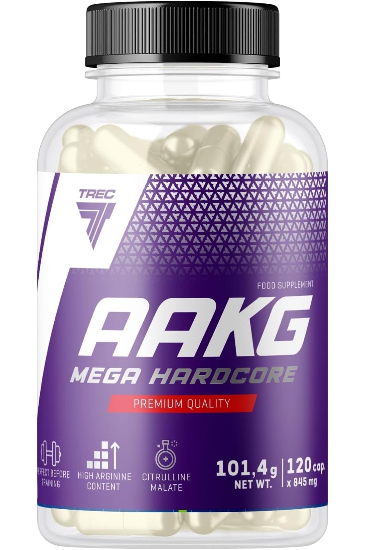 Trec Nutrition AAKG Mega Hardcore Amino 120 Caps L-Arginine L-Citrulline Pump 120 Caps