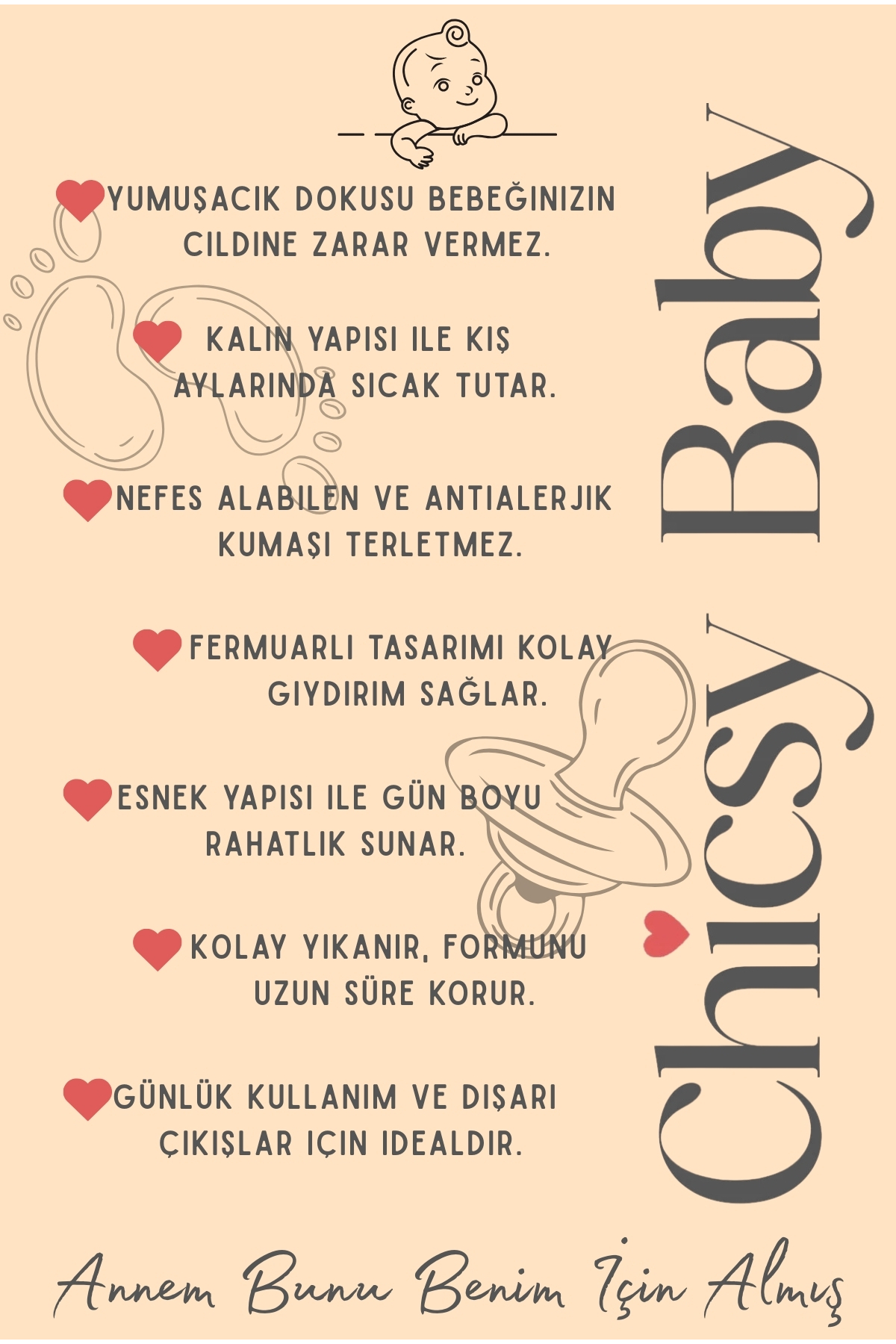 Chicsy Baby Kışlık Tatlı Kaplan Nakışlı Fermuarlı Welsoft Bebek Tulum fotoğrafı 4 (önizleme)