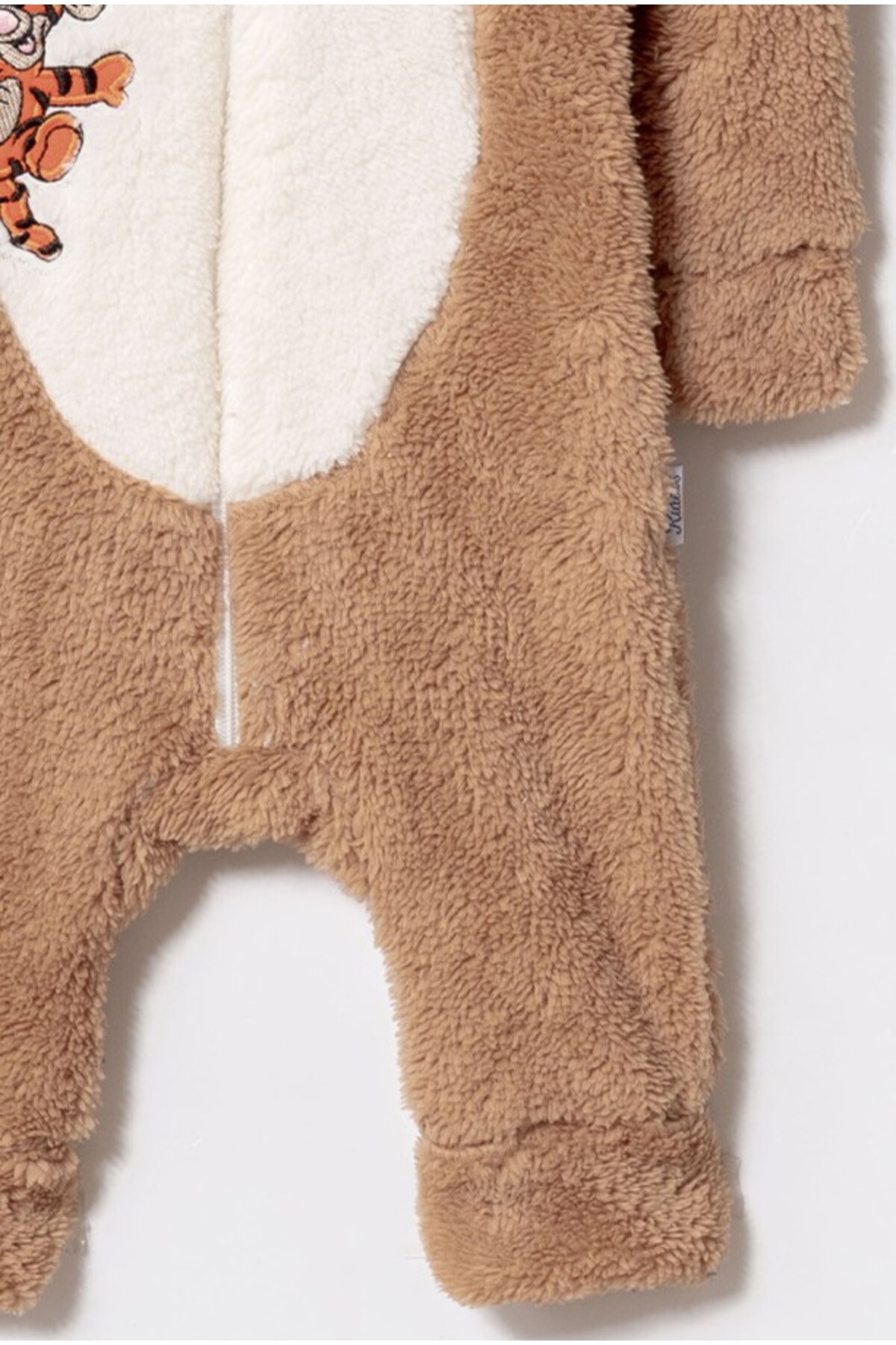 Chicsy Baby Kışlık Tatlı Kaplan Nakışlı Fermuarlı Welsoft Bebek Tulum fotoğrafı 3 (önizleme)