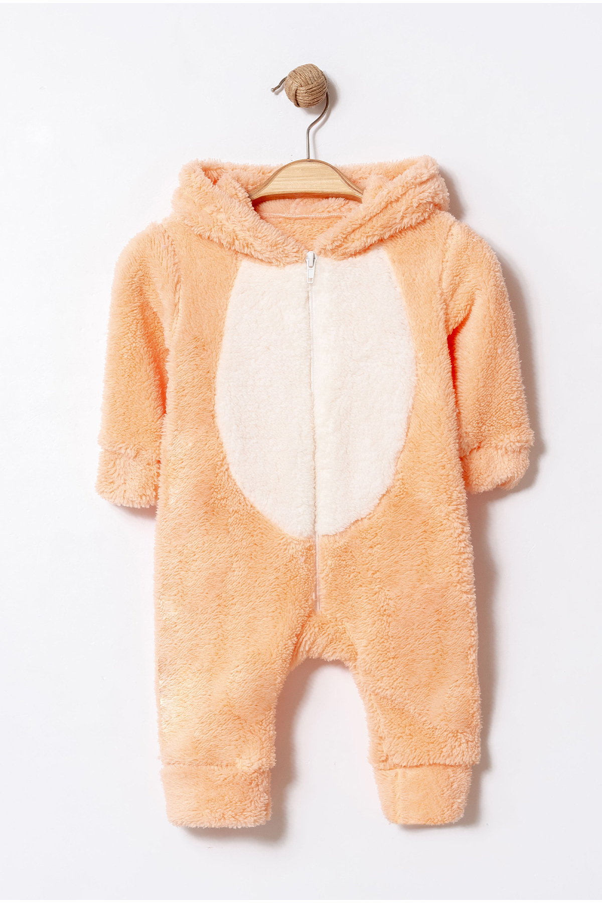 Chicsy Baby Kışlık Tatlı Welsoft Fermuarlı Kapüşonlu Göğüs Detaylı Bebek Tulum