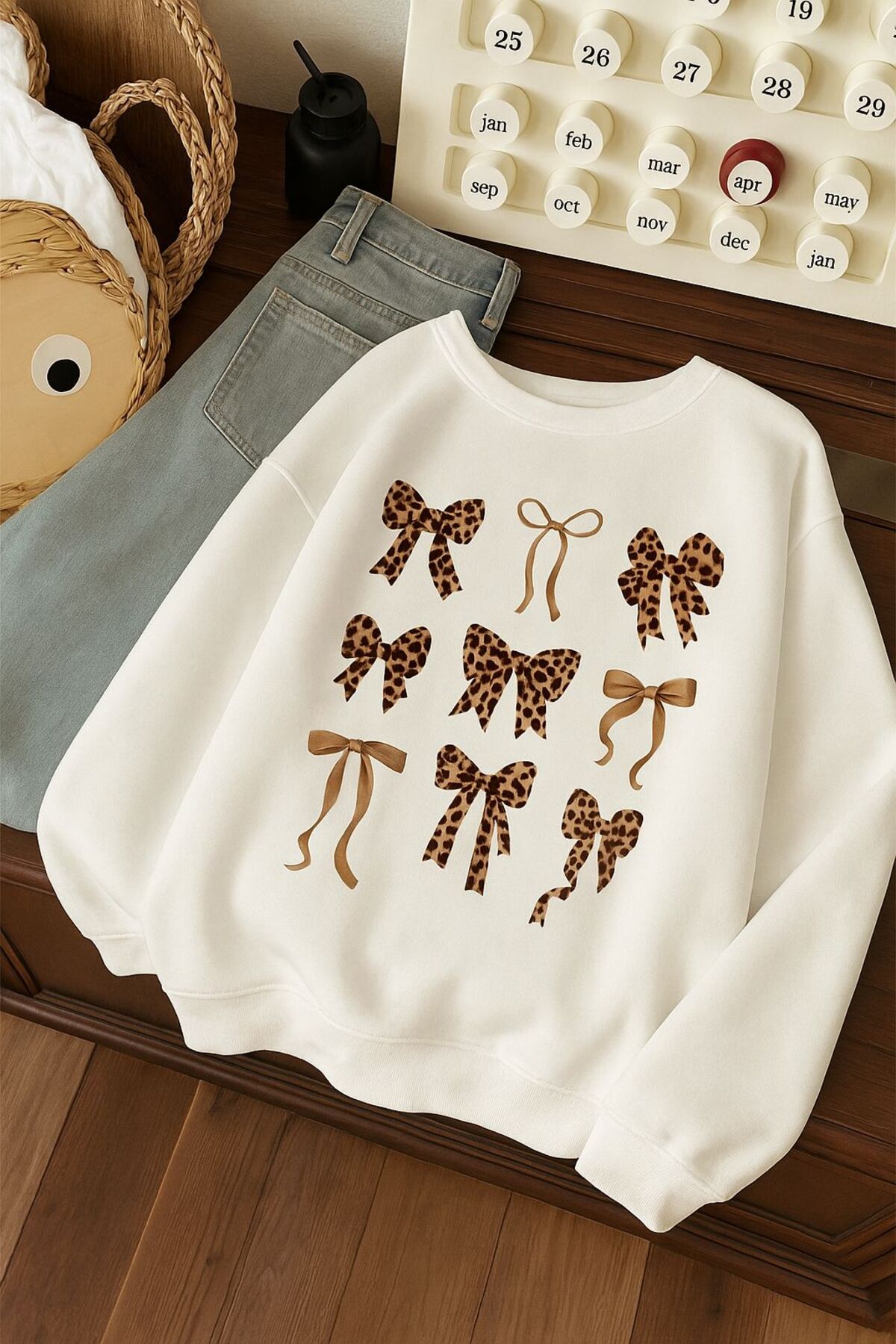 BENROMA  3 İPLİK PENYE ÇİLEK BASKILI UNİSEX SWEATSHIRT