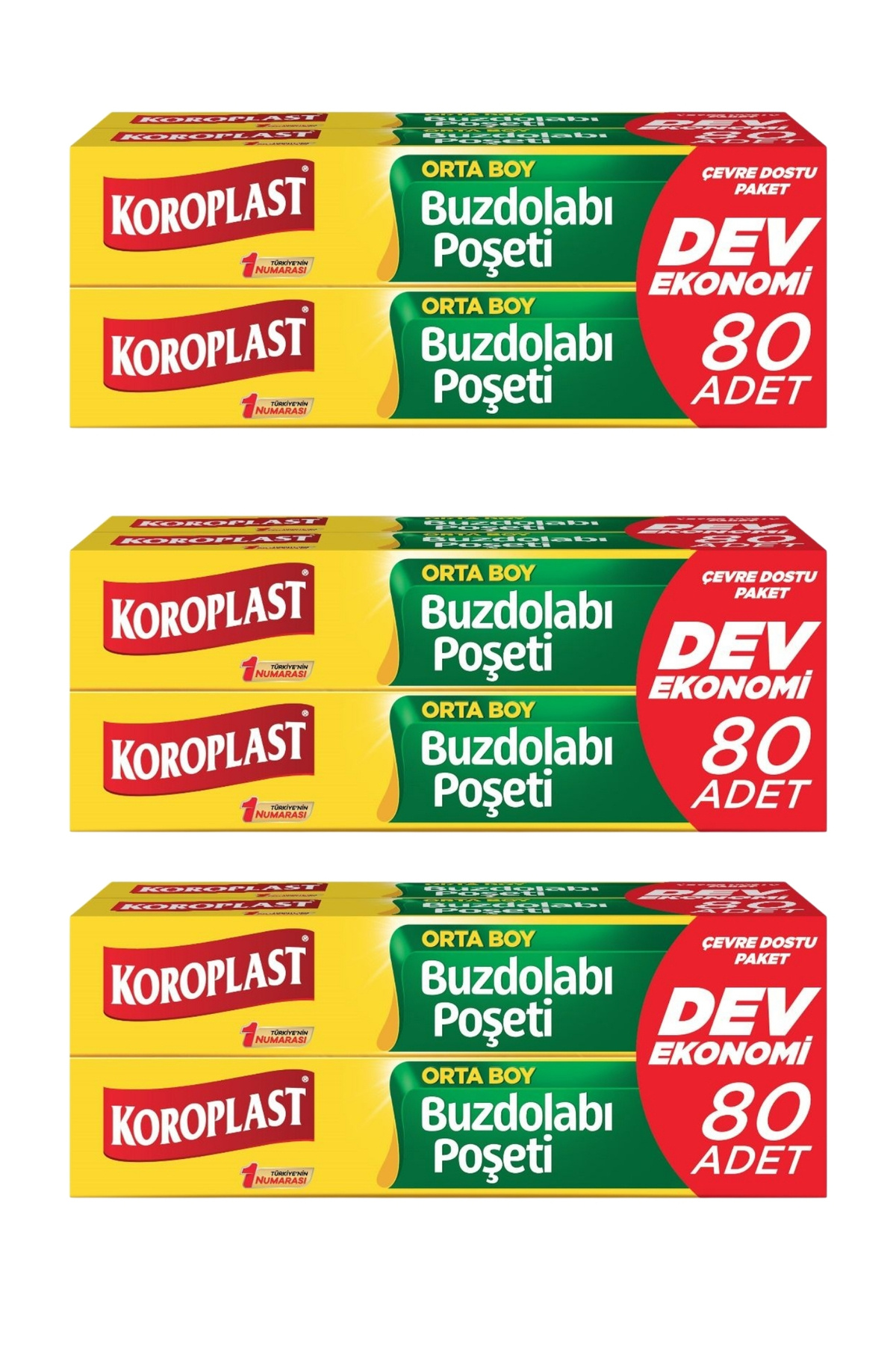 Koroplast Buzdolabı Poşeti Orta Boy 80'li x 3 Adet