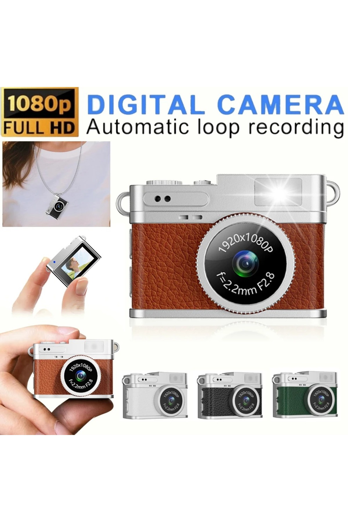 Zigver 1080P Mini Küçük Dijital Kamera Ekranlı Bodycam Kompakt Çocuk Kamera Taşınabilir Mini Kamera Spor Vi