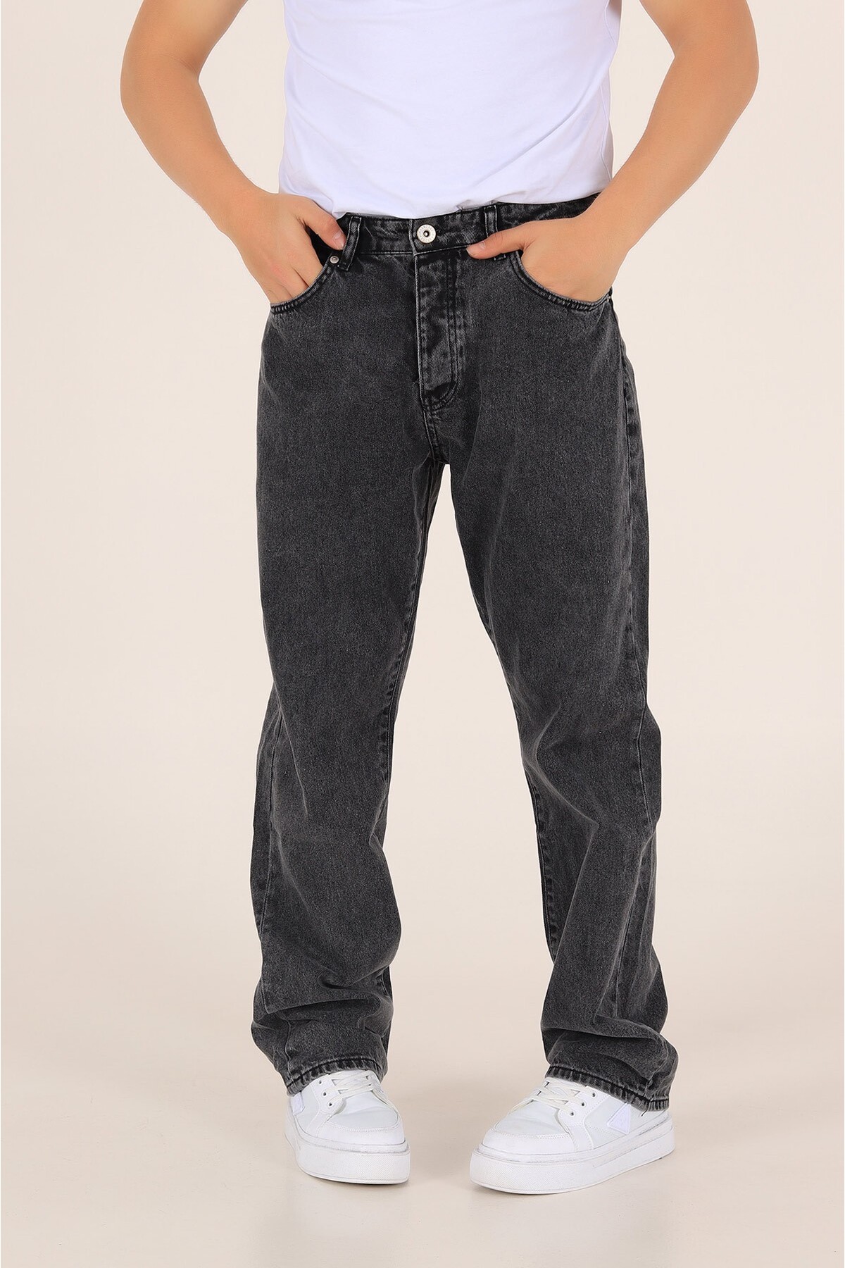 Lyvens  Erkek Füme Baggy Pantolon Oversize - Görsel 3