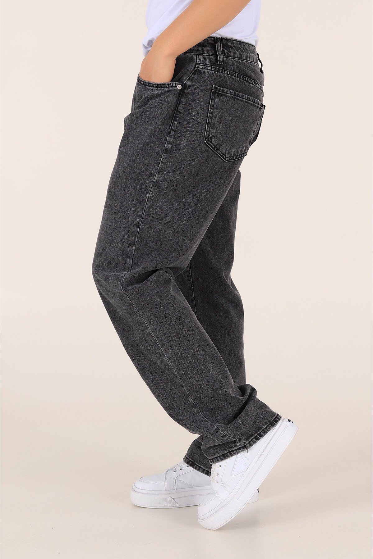 Lyvens  Erkek Füme Baggy Pantolon Oversize - Görsel 4