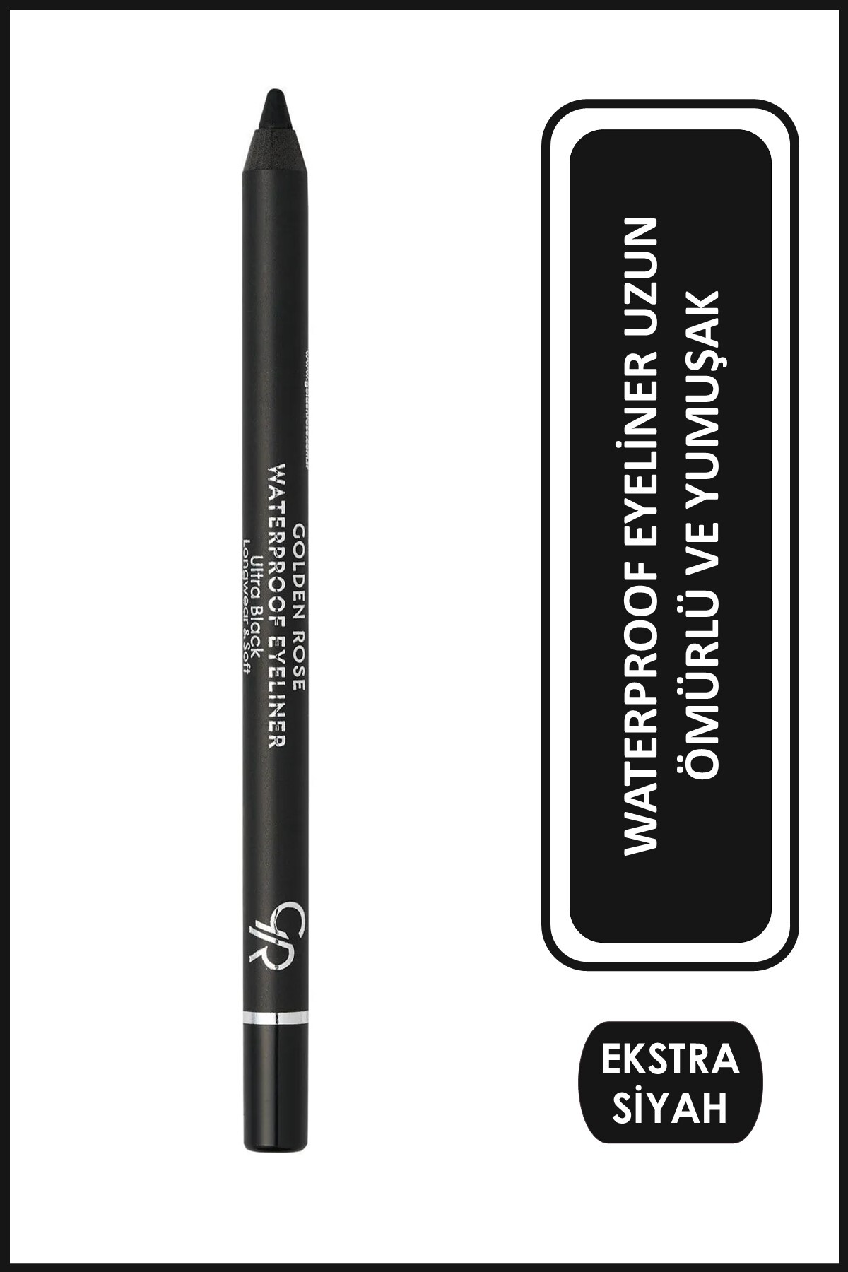 Golden Rose Waterproof Eyeliner Longwear & Soft Ultra Black Pamuk ve Jojoba Yağlı Göz Kalemi 1,4 g