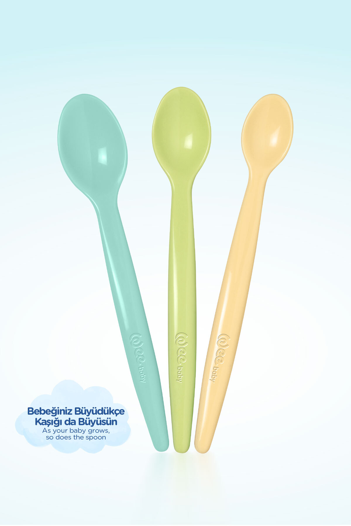 Wee Baby Mama Kaşığı Seti 3'lü Erkek fotoğrafı 3 (önizleme)