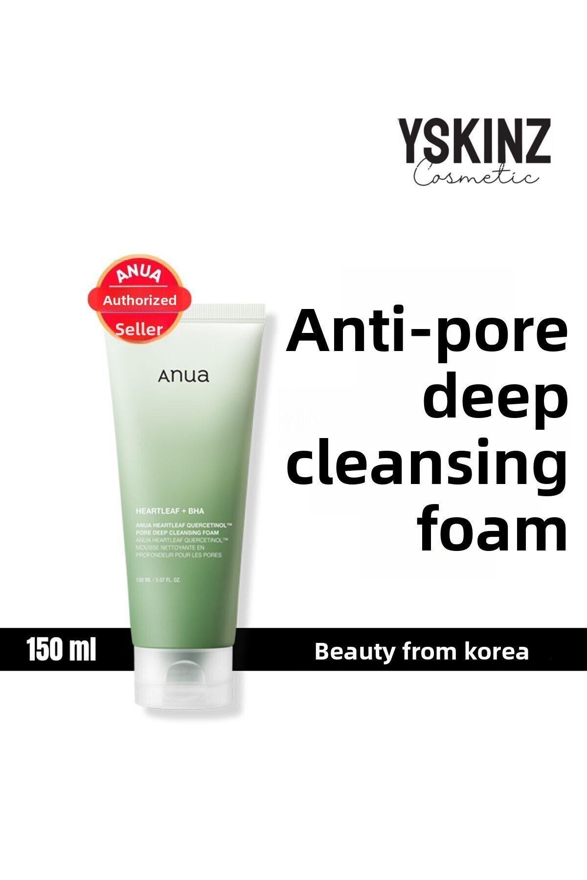 ANUA-Heartleaf Quercetinol Pore Deep Cleansing Foam Anti-Pore Foaming Cleanser 150ml 2