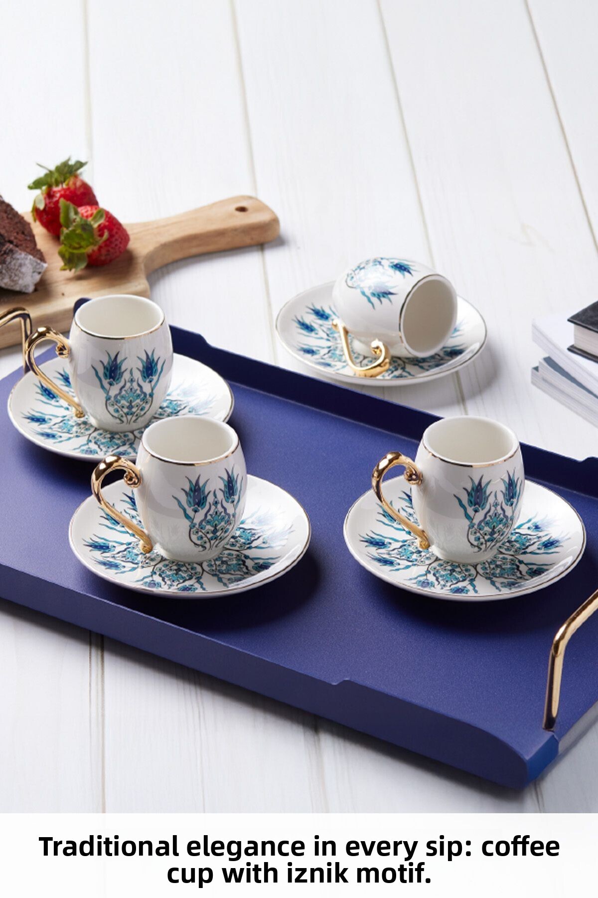 Karaca İznik 6 személyes kávéscsésze készlet 80 ml arany