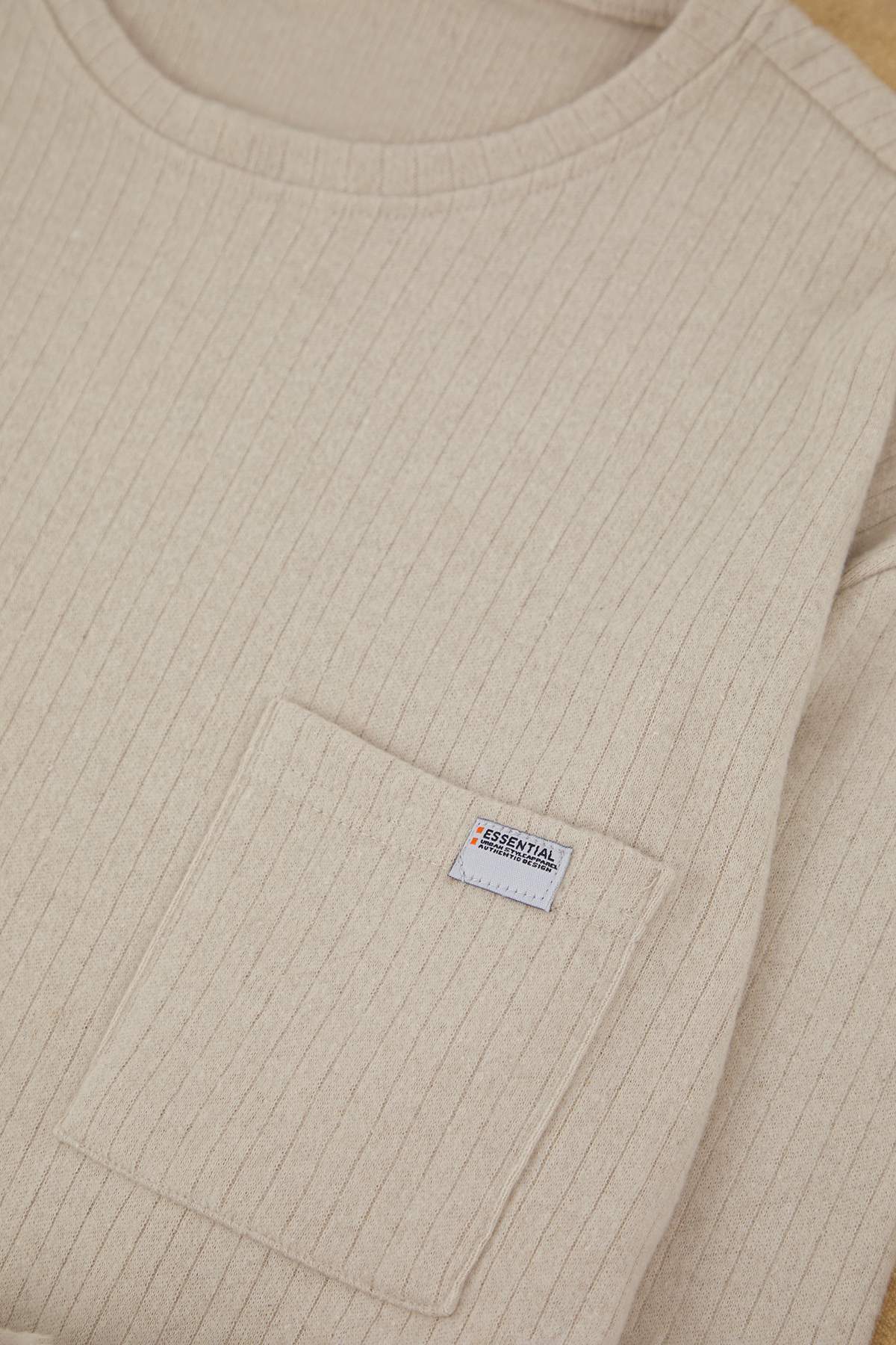 Trendyol Collection-Beige Regular Fit Knitted Pajama Set with Pockets and Label Detail, Soft Button Closure Tmnaw26Pt00000 3