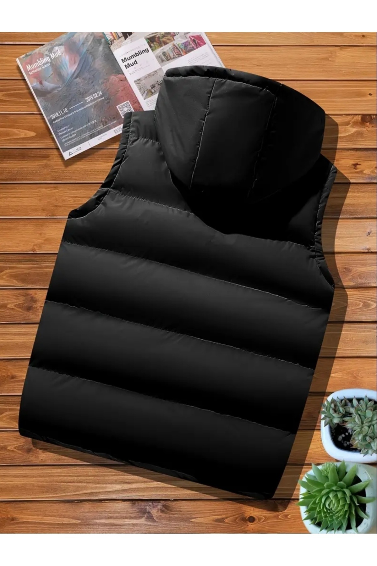 FASHION  Yeni Sezon Su Geçirmez Kapüşonlu Şişme Yelek - Görsel 2