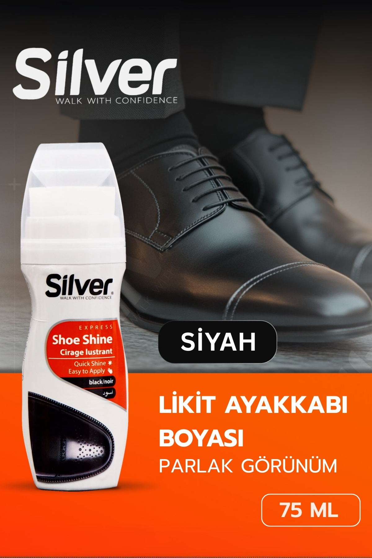 Silver Siyah Ayakkabı Bakım ve Parlatma Likit Boya 75 ML