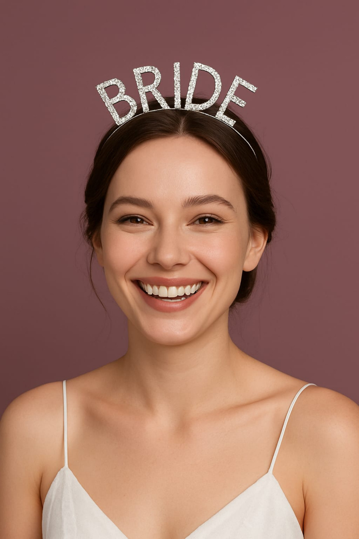 Bride Yazılı Kristal Taşlı Bekarlığa Veda Partisi Tacı Gelin Parti