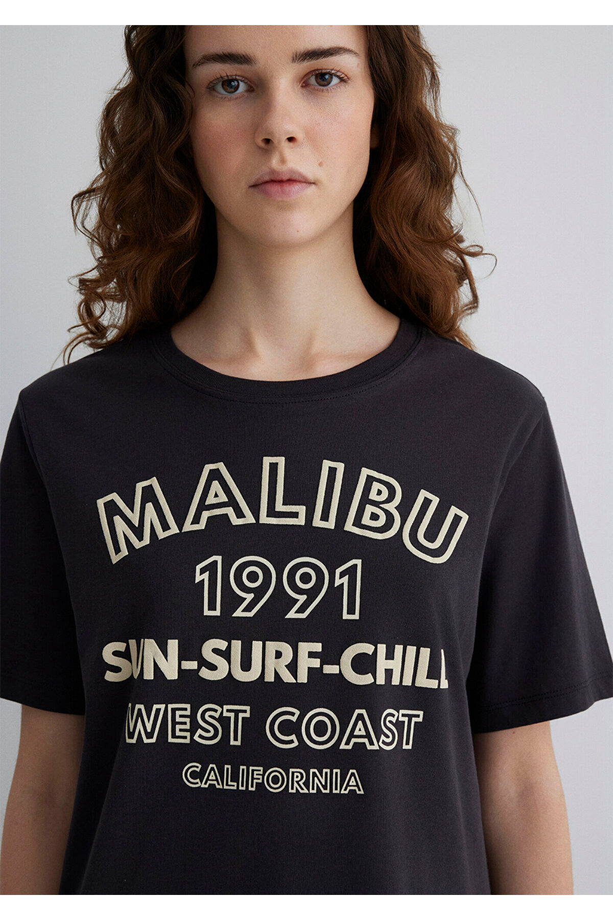 Mavi-Malibu Printed Anthracite T-Shirt Regular Fit 1613184-70087 5