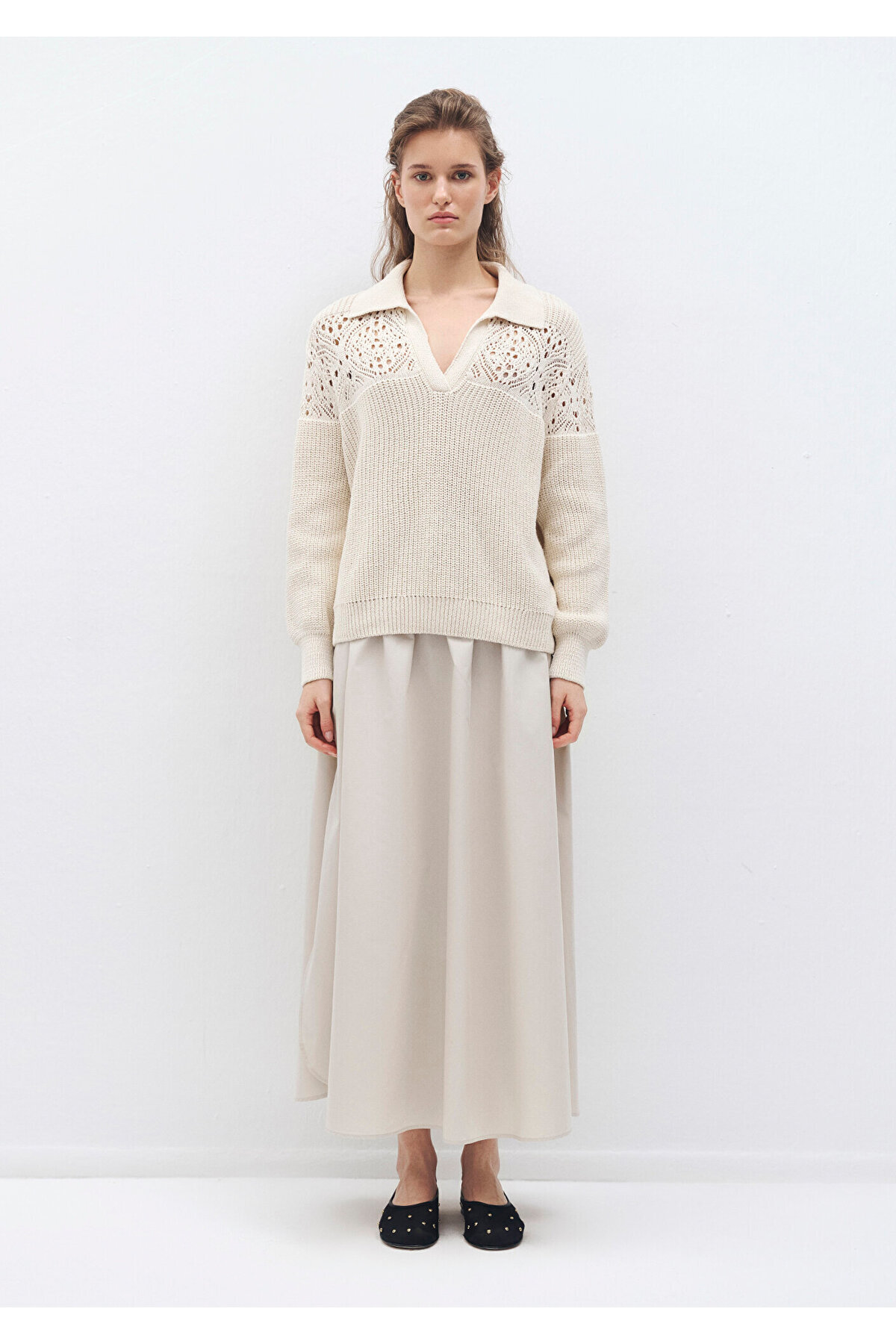 Mavi-Polo Neck / Loose Comfortable Sweater Dragon No: 1710640 -82127 3