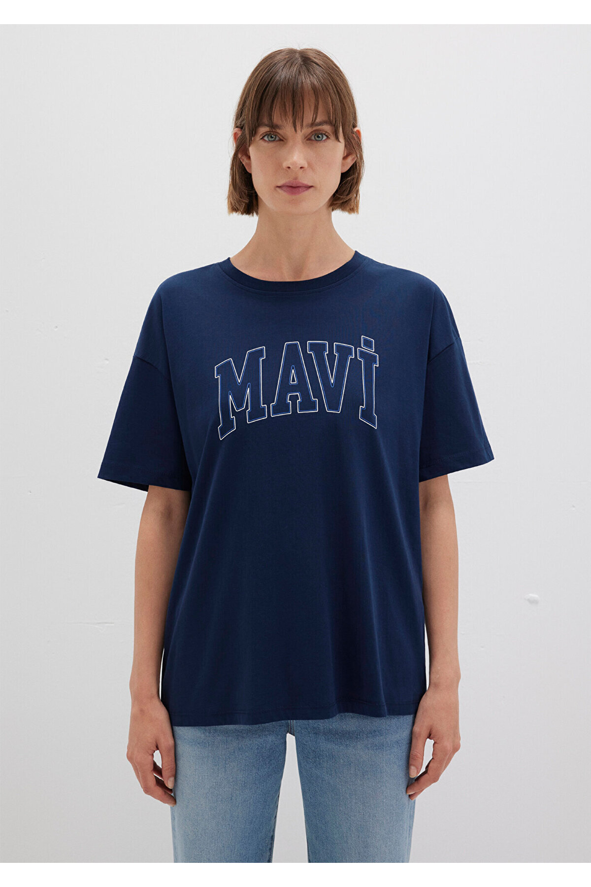 Mavi-Marineblaues T-Shirt mit Logo-Print, reguläre Passform / normaler Schnitt 1611193-70488 4