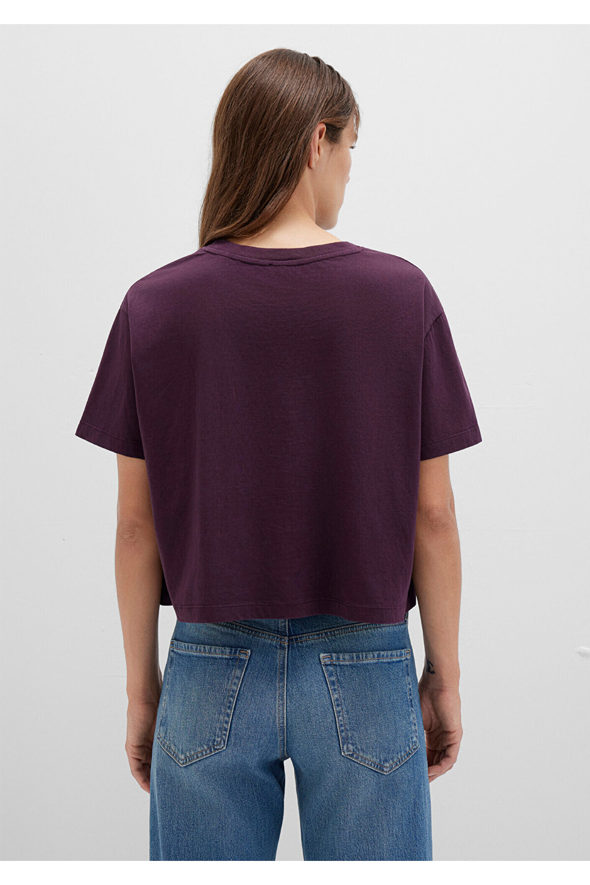 Mavi-Tricou de bază mov cu decolteu rotund, cu croiala lejeră/cu o formă relaxată 1611651 -70635 5