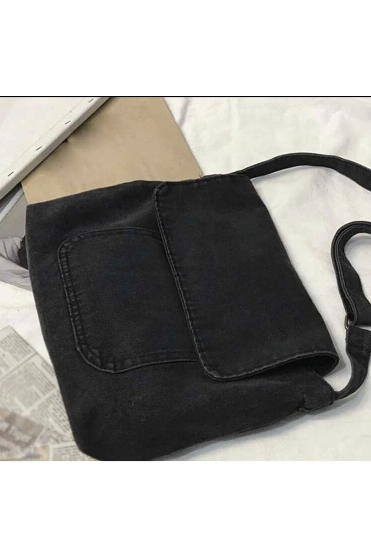 weywot  Siyah Postacı Çantası Unısex Harajuku Çanta - Görsel 3