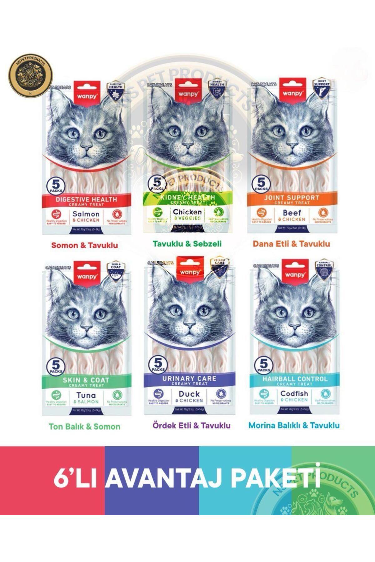 Wanpy Fonksiyonel Kedi Krema Ödülü 6lı Hepsi Bir Arada 5x14gr