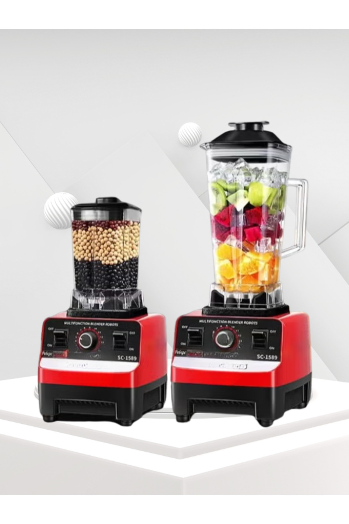 خلاط كهربائي قابل للتعديل بسعة 2 لتر مع مطحنة حبوب...