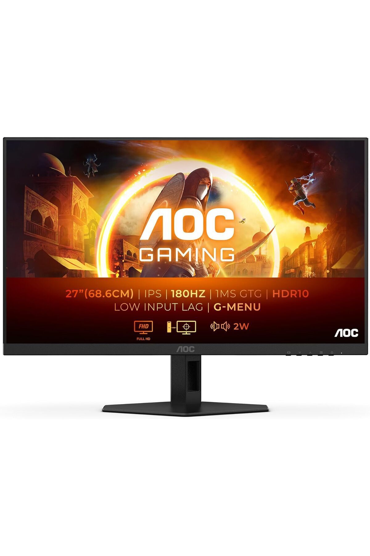 Aoc-Gaming Monitor 27G4XE FHD 27-inch 180Hz IPS 1ms GT FreeSync Compatible with HDR10 Speakers 1