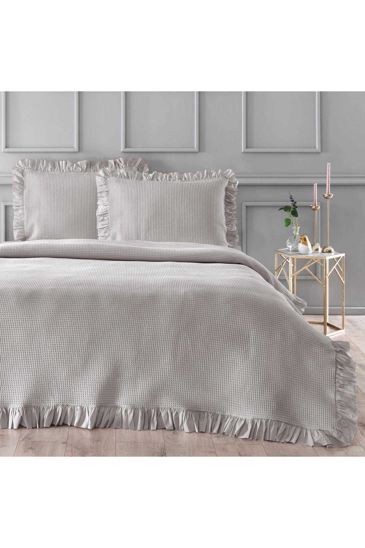Linens-Stone Colored Bsp Double Bedspread Set 1