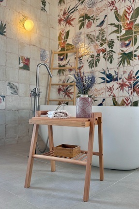 unboxdeco Ori Masif Kayın Ahşap Tasarım Yan Sehpa - İskandinav