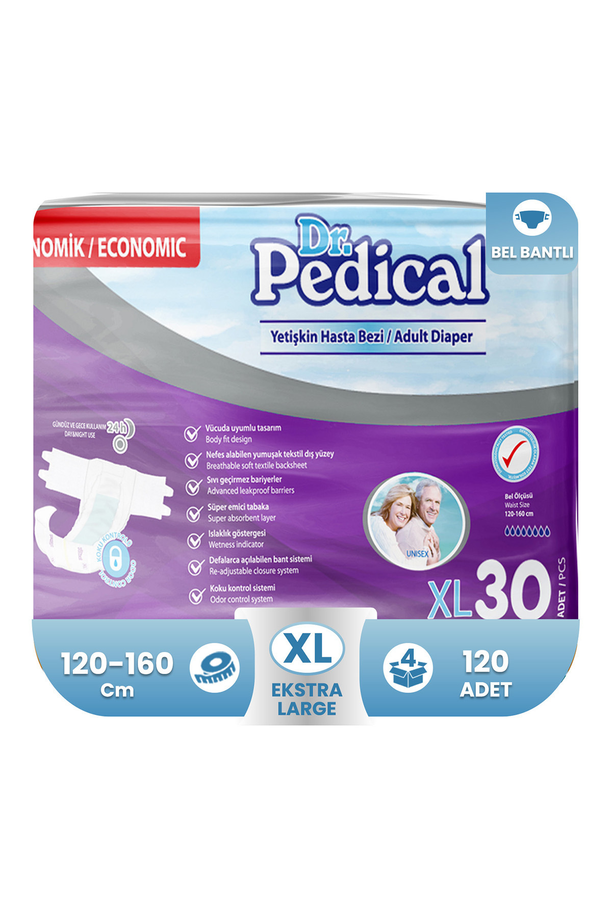 Dr.Pedical Hasta Bezi Extra Large 30x4 120 Adet Extra Large