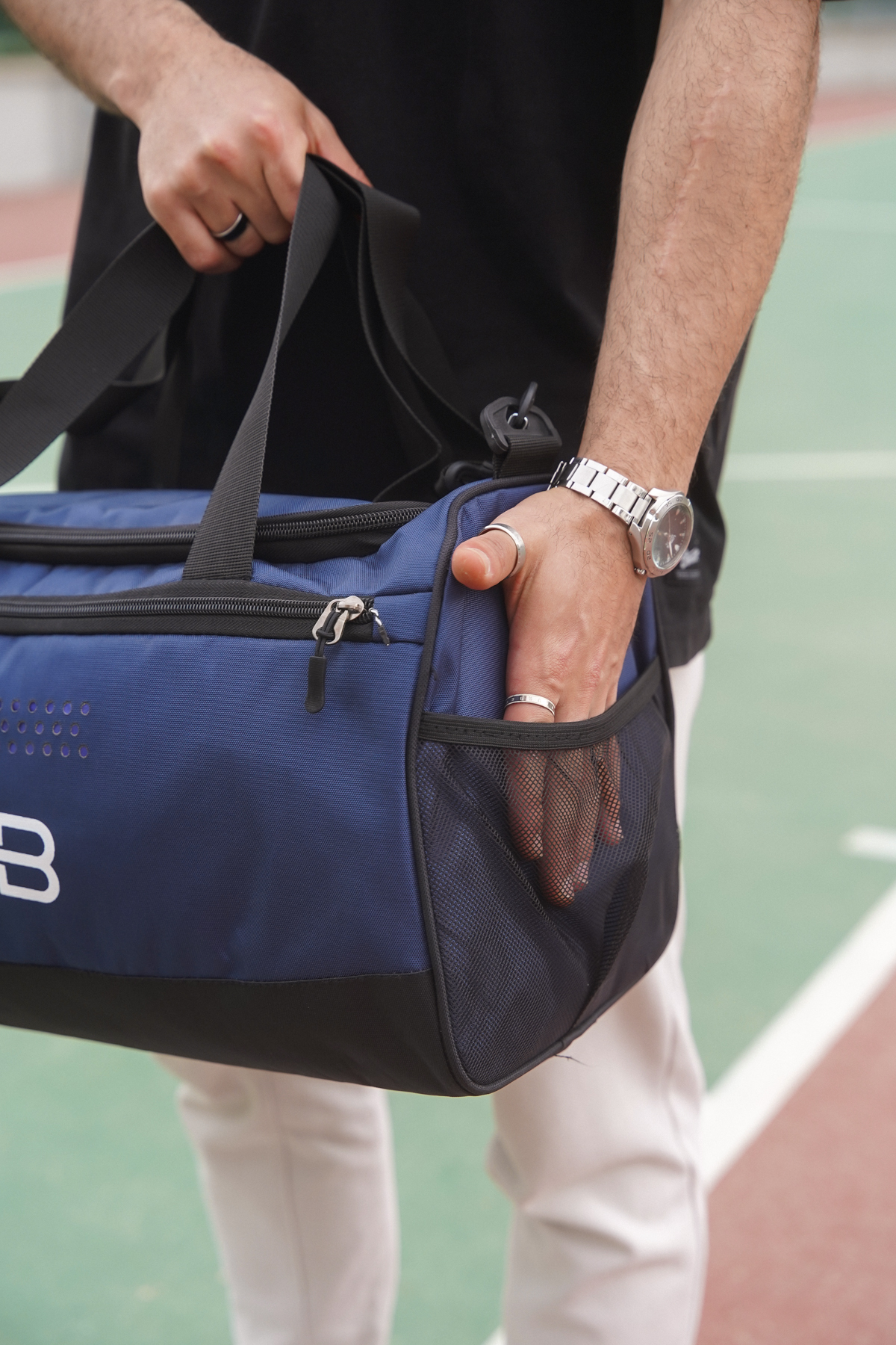 Solo Bag Ayakkabı Gözlü Havalandırmalı Lacivert Spor Fitness Ve Seyahat Çantası görsel 8
