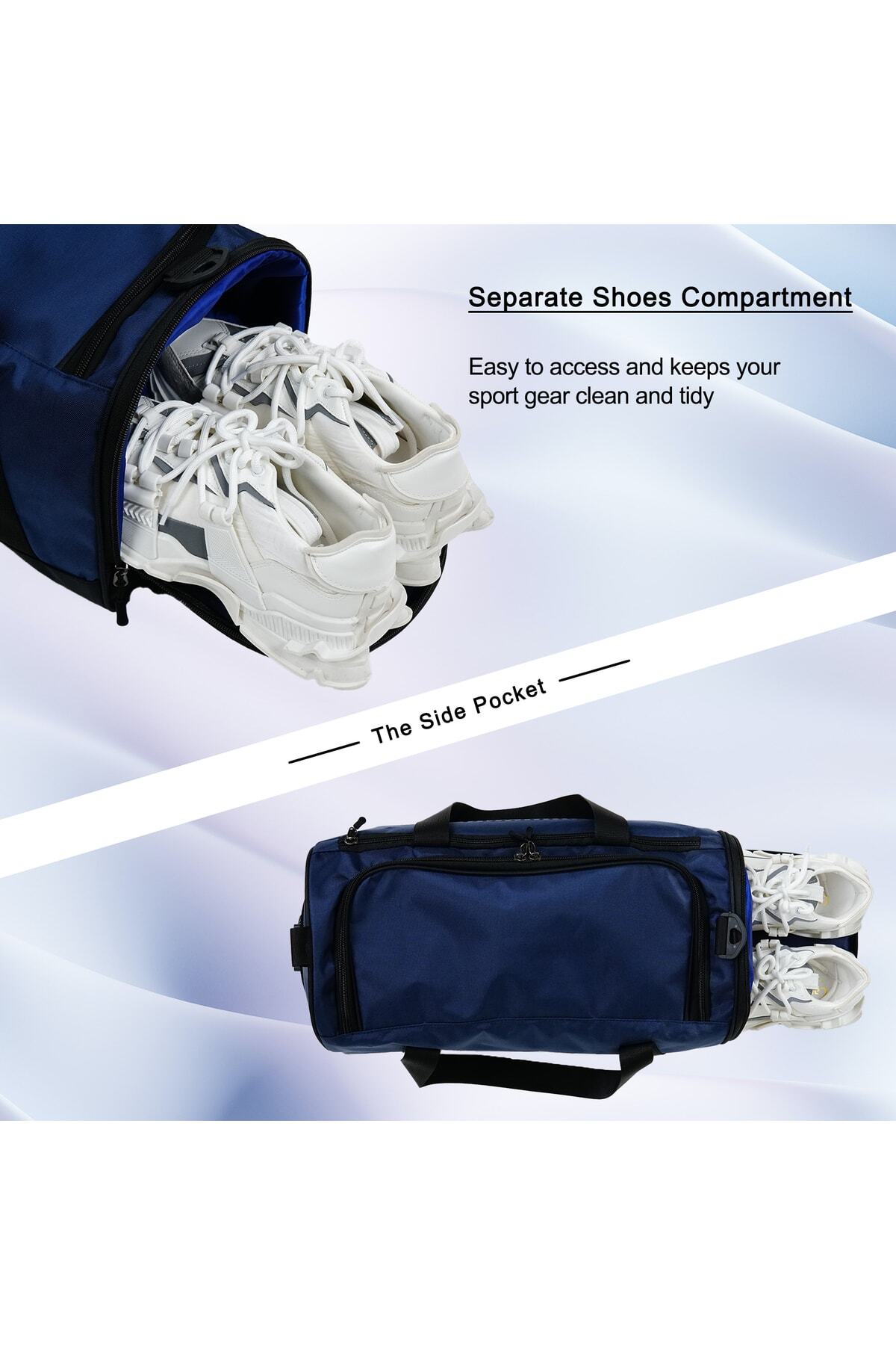 Solo Bag Ayakkabı Gözlü Havalandırmalı Lacivert Spor Fitness Ve Seyahat Çantası görsel 5